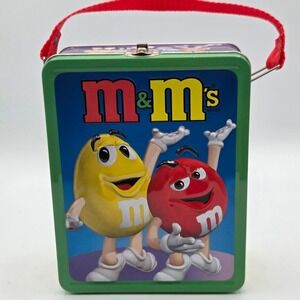 M & M's  MMs Yellow and Red Character's Tin Lunch Box